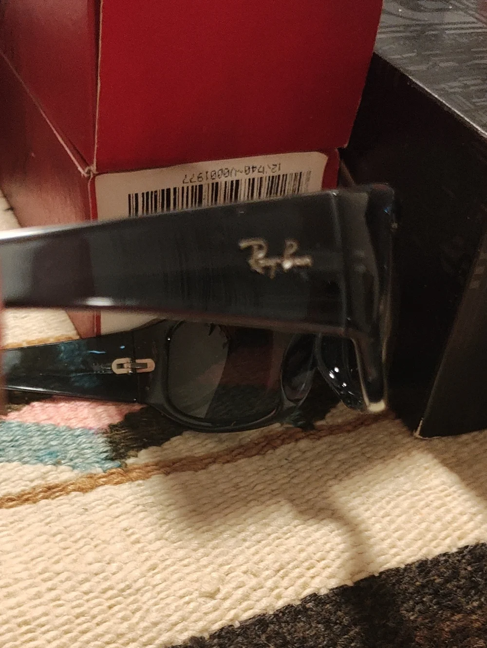 Ray•Ban Sunglasses RB 4137 Trans Blue Frame Polarized Gray Italy NEW